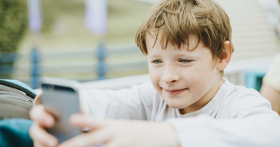 Boy on a mobile phone