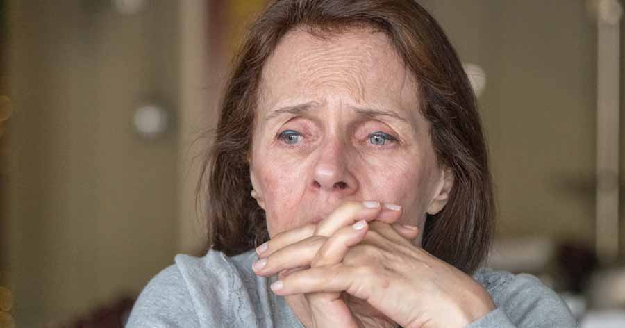 Woman showing signs of diabetes distress