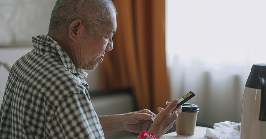 Older man with smartphone