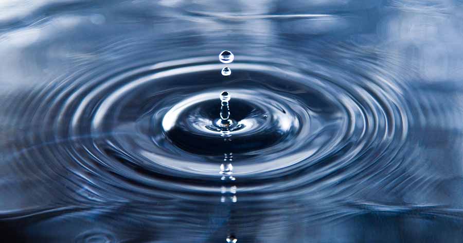 Drop of water creating ripples