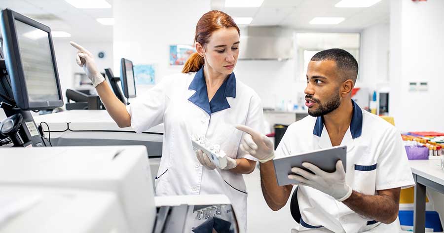 Scientists working in a laboratory