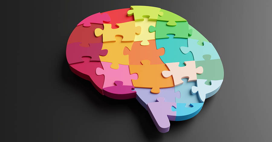 Jigsaw puzzle brain concept