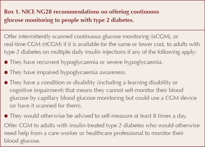 nice guidelines blood glucose monitoring